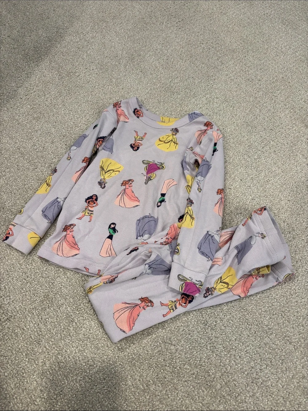 GAP Girls' Lavender Disney Princess Print Pajama Set